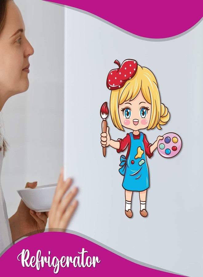 Bhai Please Women Artist Wooden Fridge Magnet (Pack of 1) | Womens Day Gift | Gift for Wife,Husband, Girlfriend, Daughter, Women, Men, Couple, Partner, Family| - Image 4